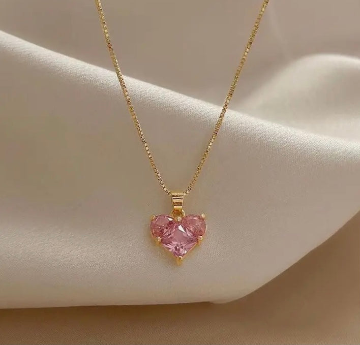 HEART RHINESTONE NECKLACE