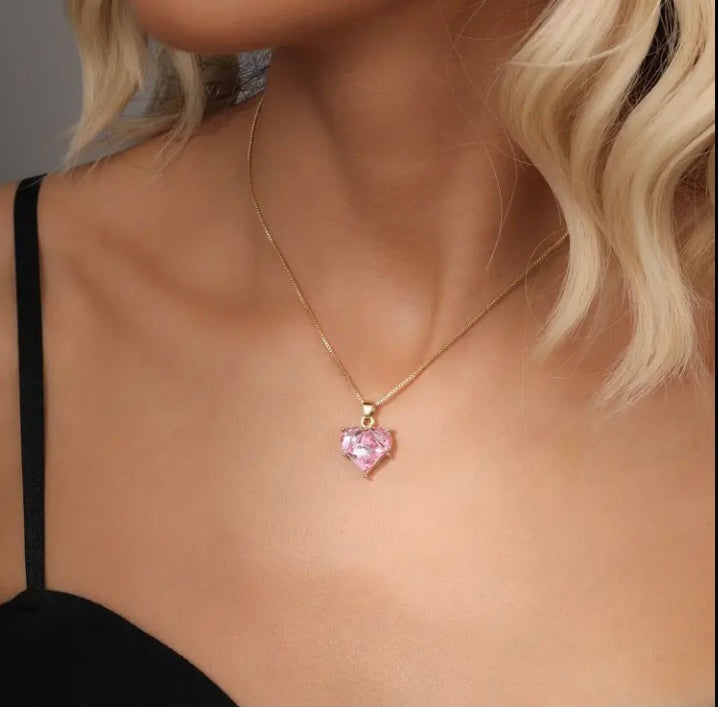 HEART RHINESTONE NECKLACE